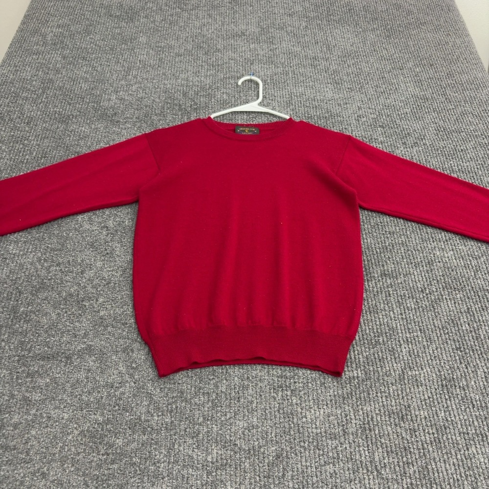Vintage Charter Club Sweater Women S Red Merino Wool Crewneck Classic Minimalist